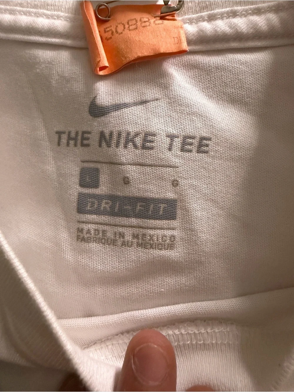Nike White Short-Sleeve Tee with Navy 